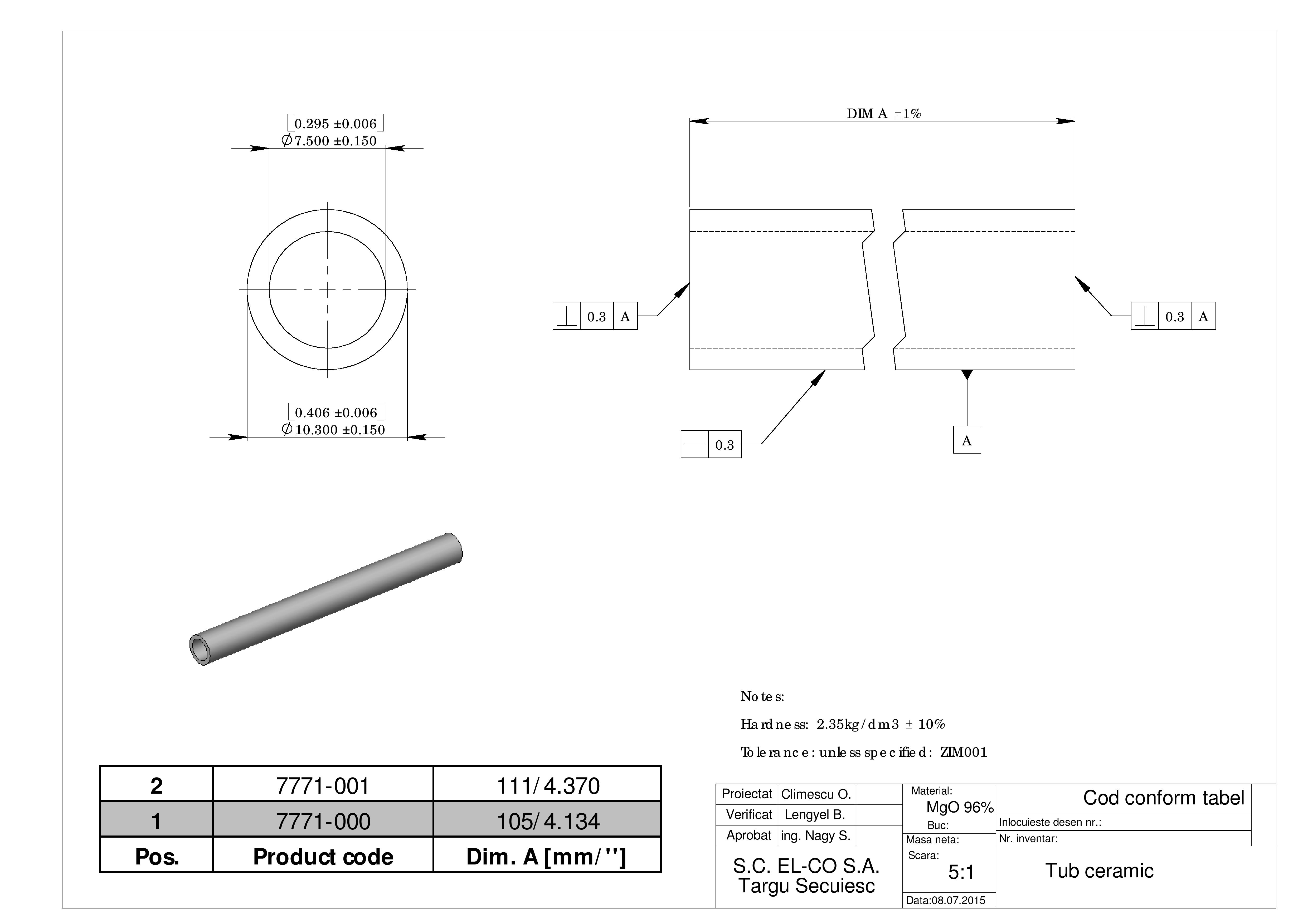 Tub ceramic MgO_7771-00X